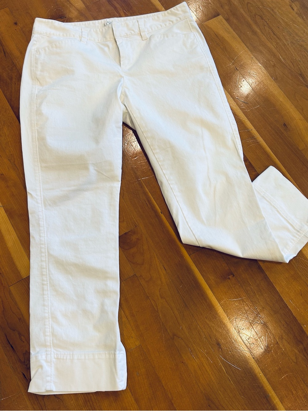 Ann Taylor White Straight-Leg Jeans